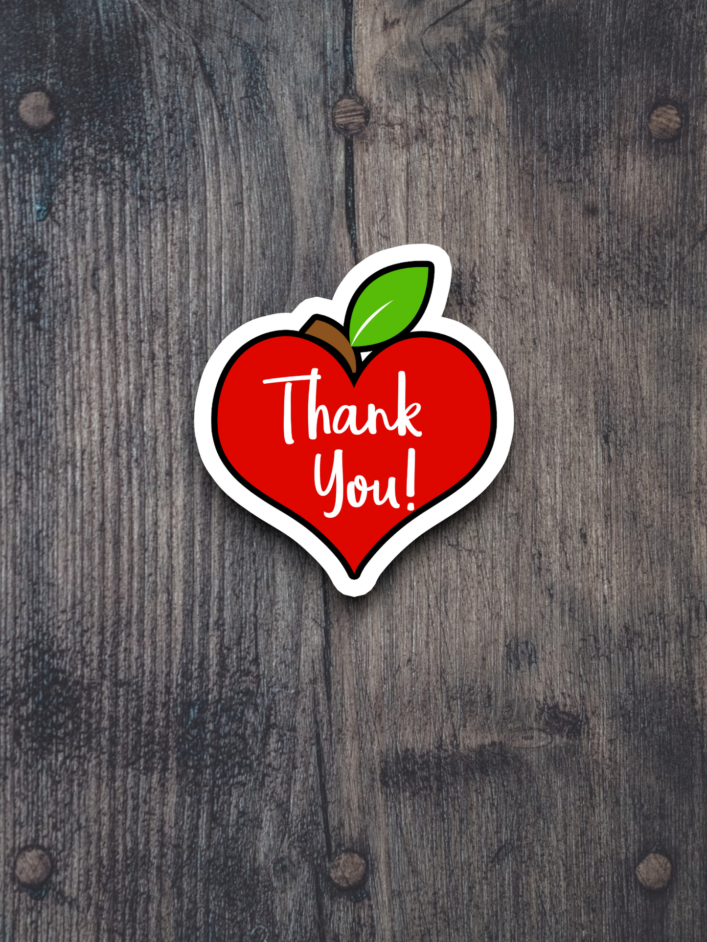 Apple Heart Thank You - School Sticker