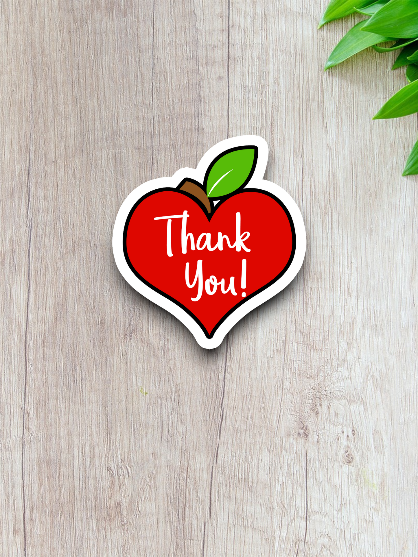Apple Heart Thank You - School Sticker