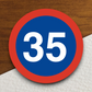 Argentina Speed Limit 35 Sticker