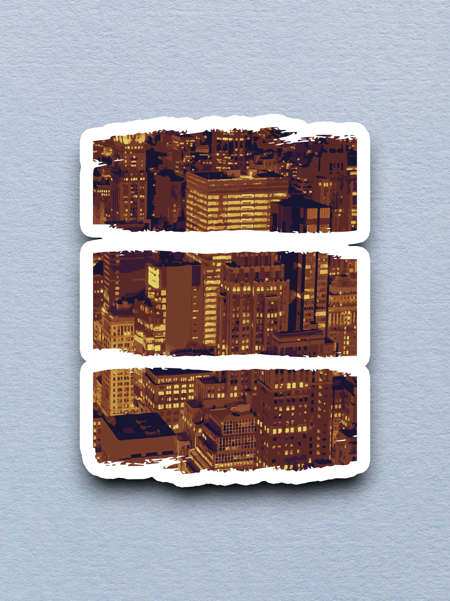 Artistic City Scene - Travel Sticker