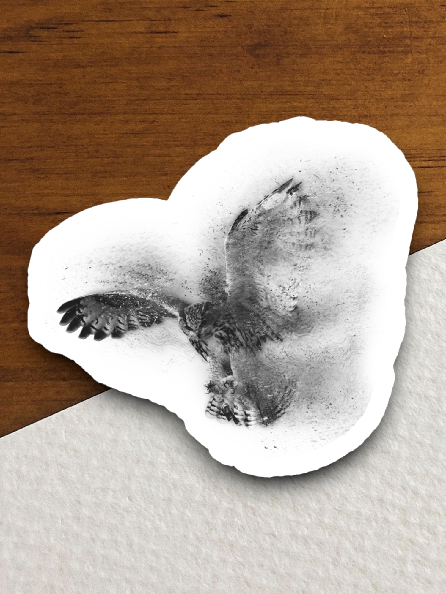 Artistic Owl in Flight Sticker