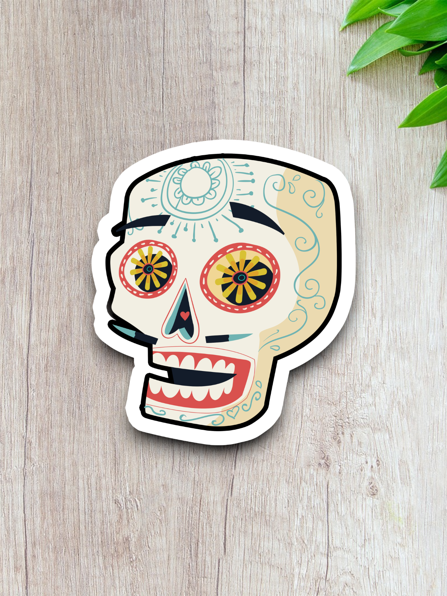 Artistic Skull  11 - Holiday Sticker