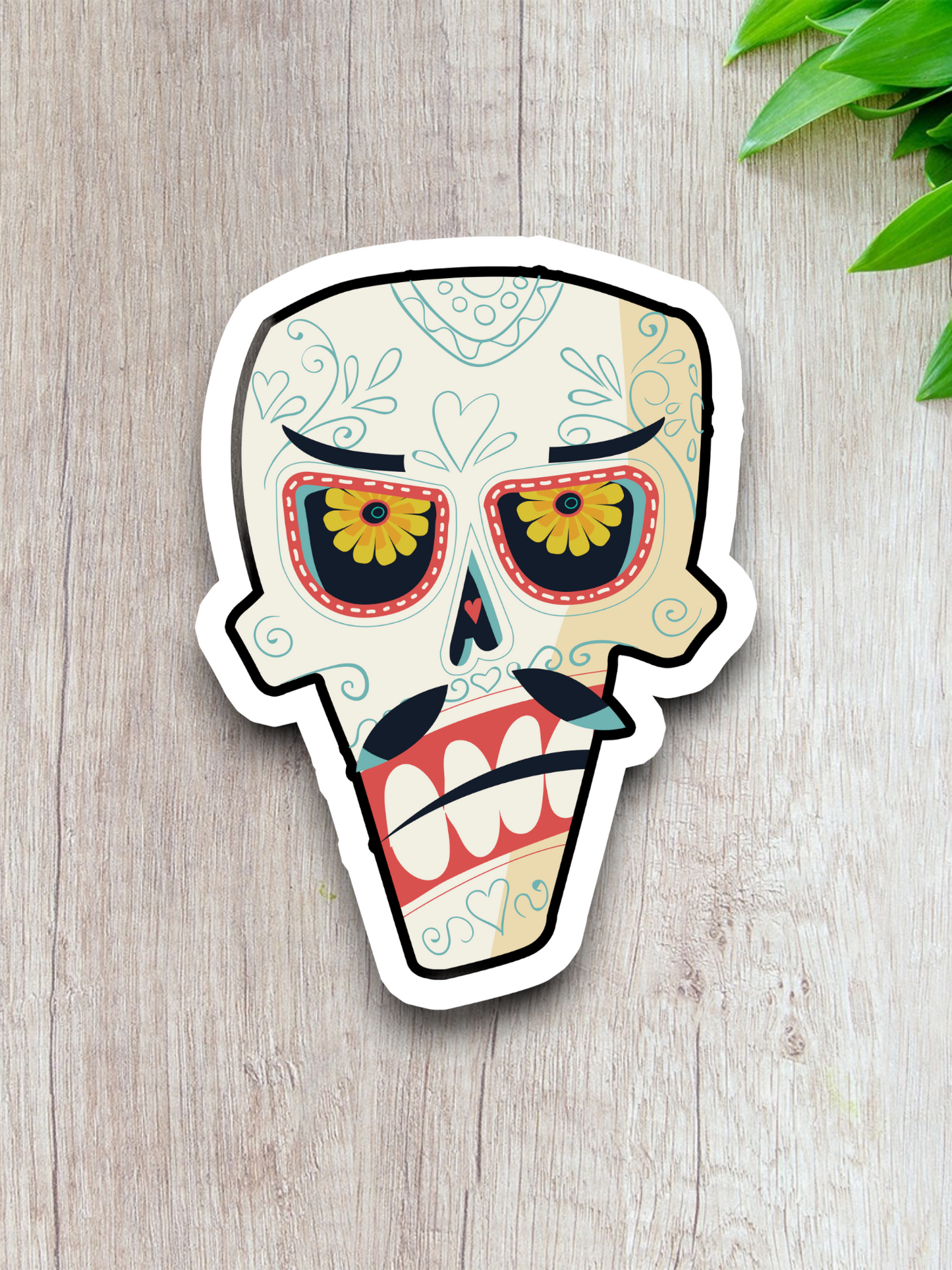 Artistic Skull  12 - Holiday Sticker