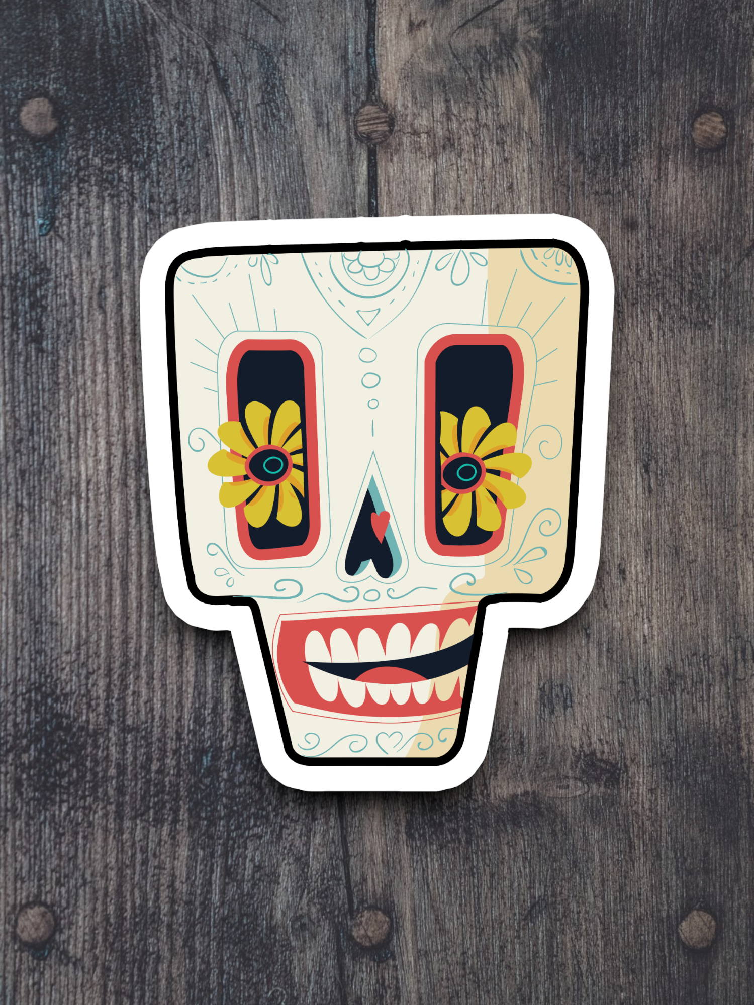 Artistic Skull Version 13 - Holiday Sticker