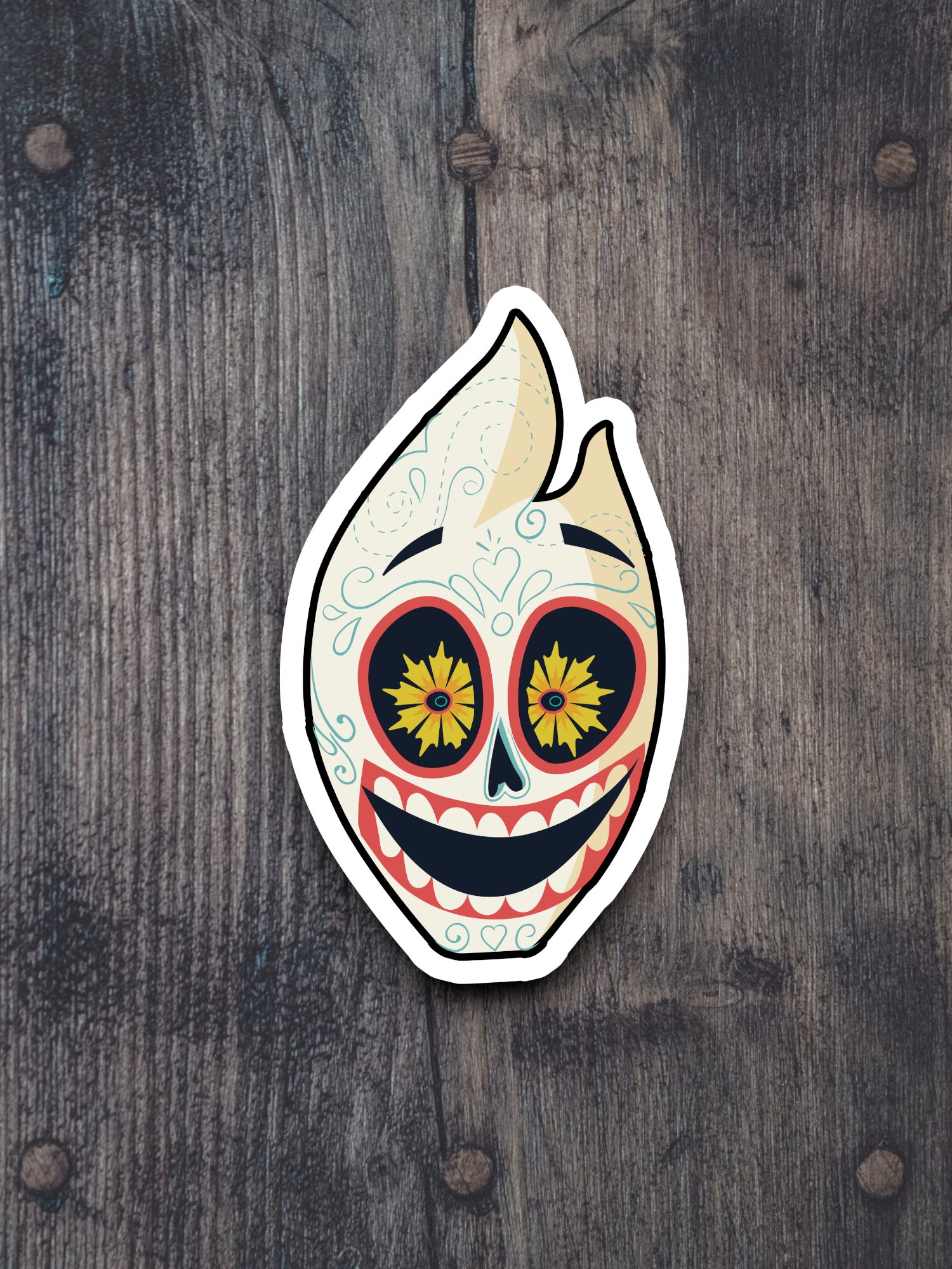Artistic Skull Version 17 - Holiday Sticker