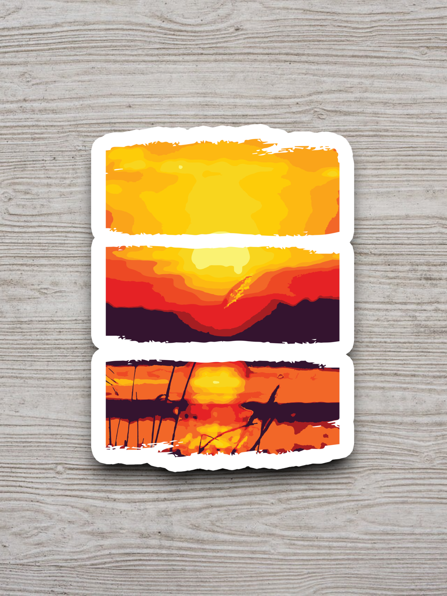 Artistic Sunset Scene - Travel Sticker