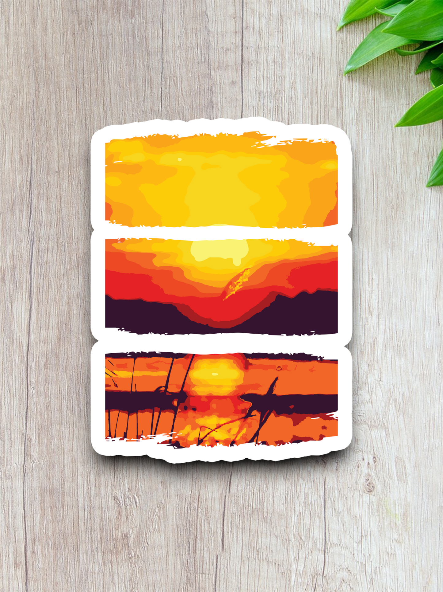 Artistic Sunset Scene - Travel Sticker