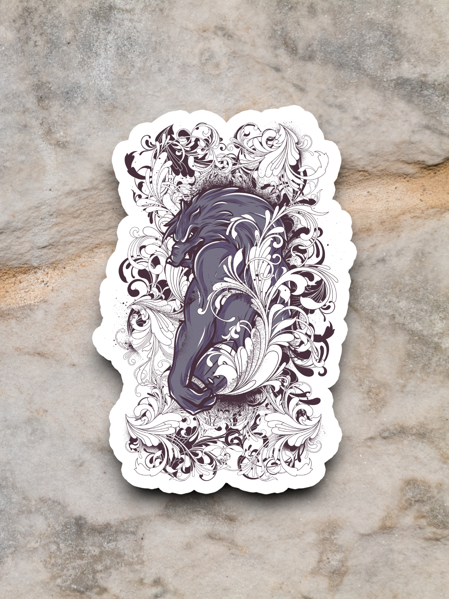 Artistic Wolf Drawing Sticker