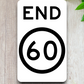 Australia road sign End 60 Speed Limit Sticker