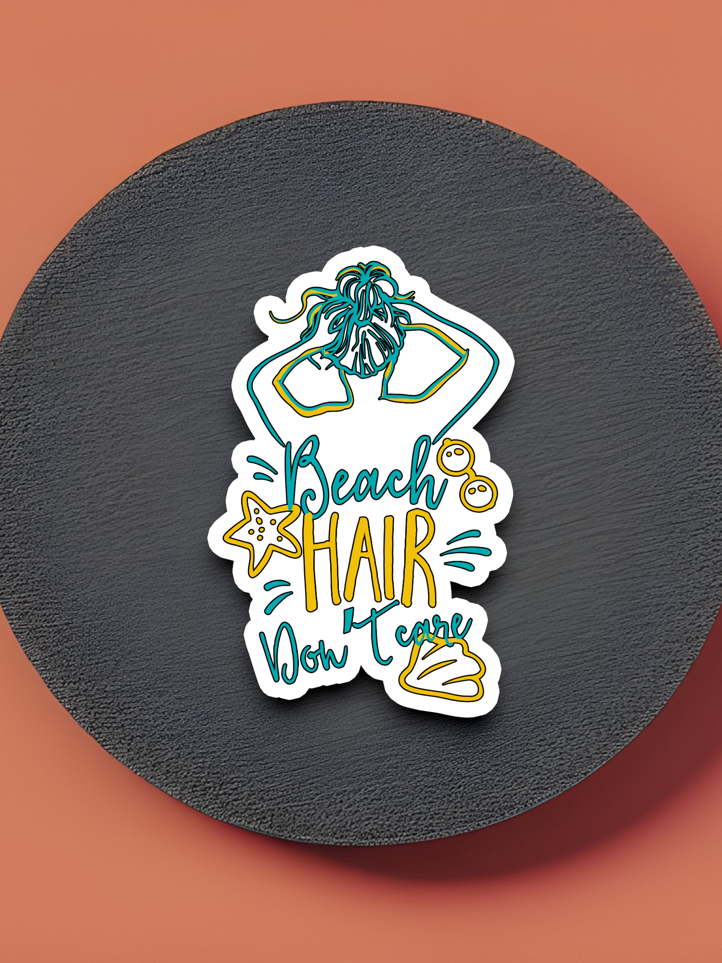 Beach Hair Don't Care Version 1 - Travel Sticker