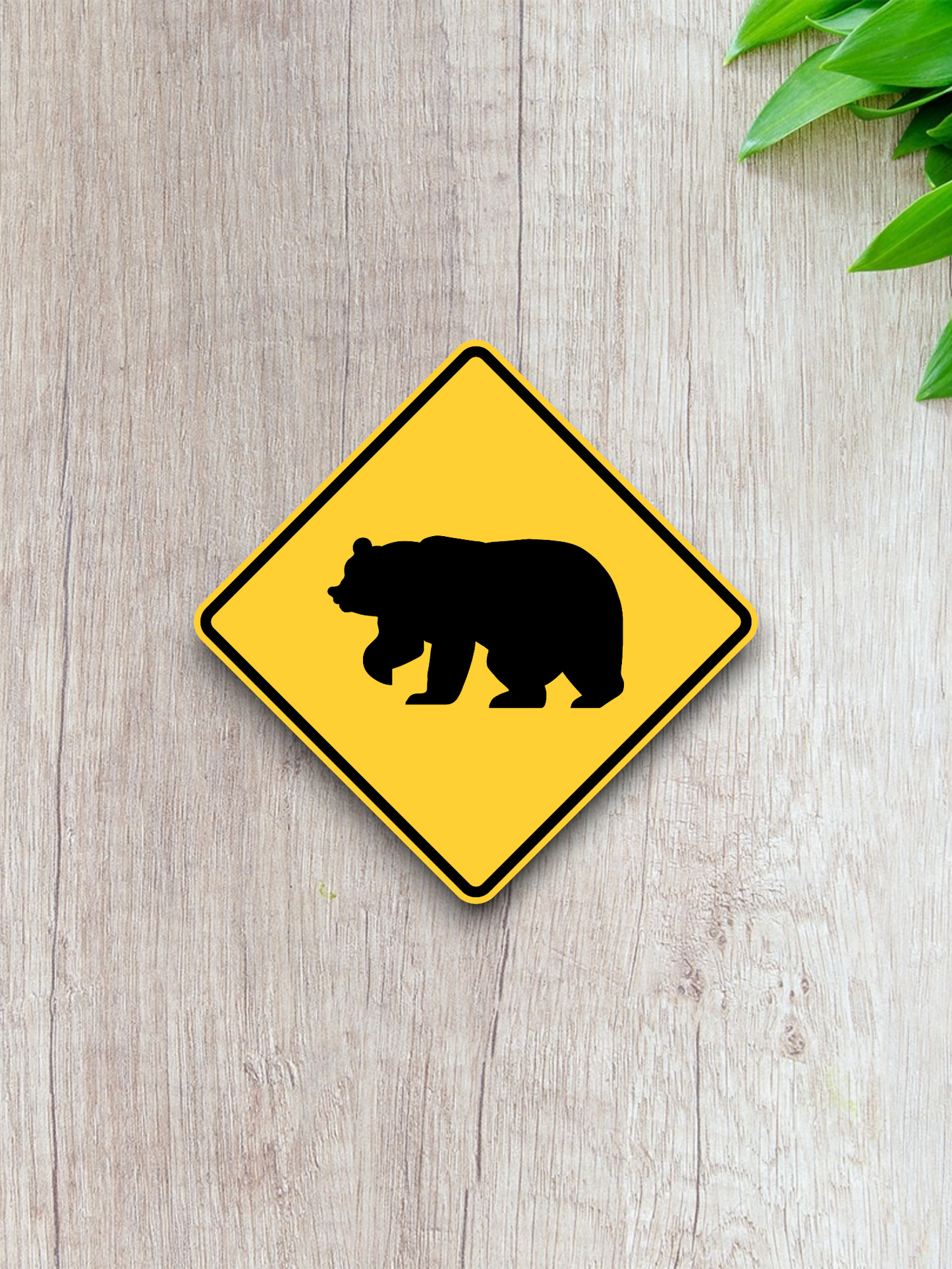 Bear Road Sign Sticker