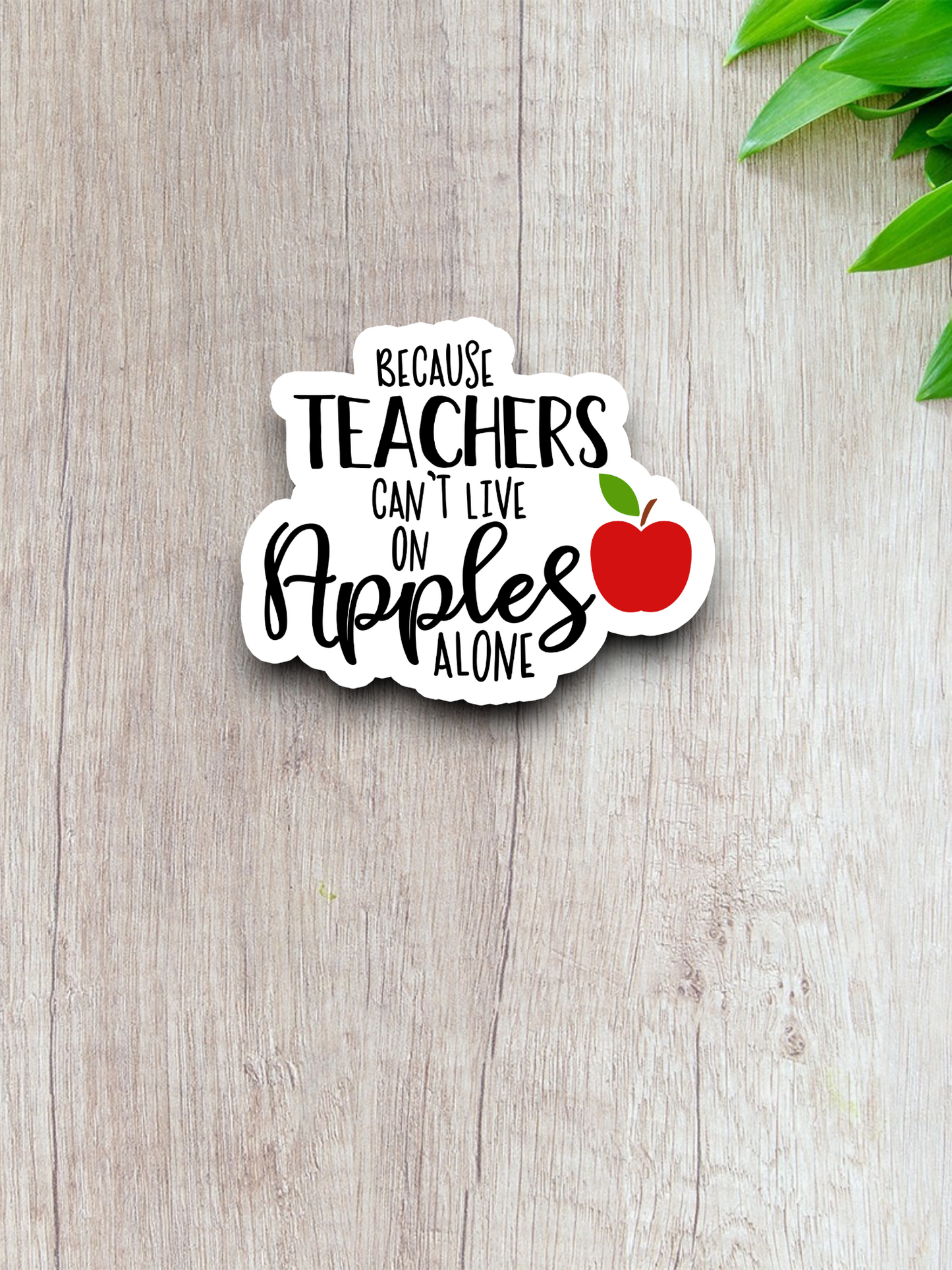 Because Teachers Can't Live on Apples Alone Sticker