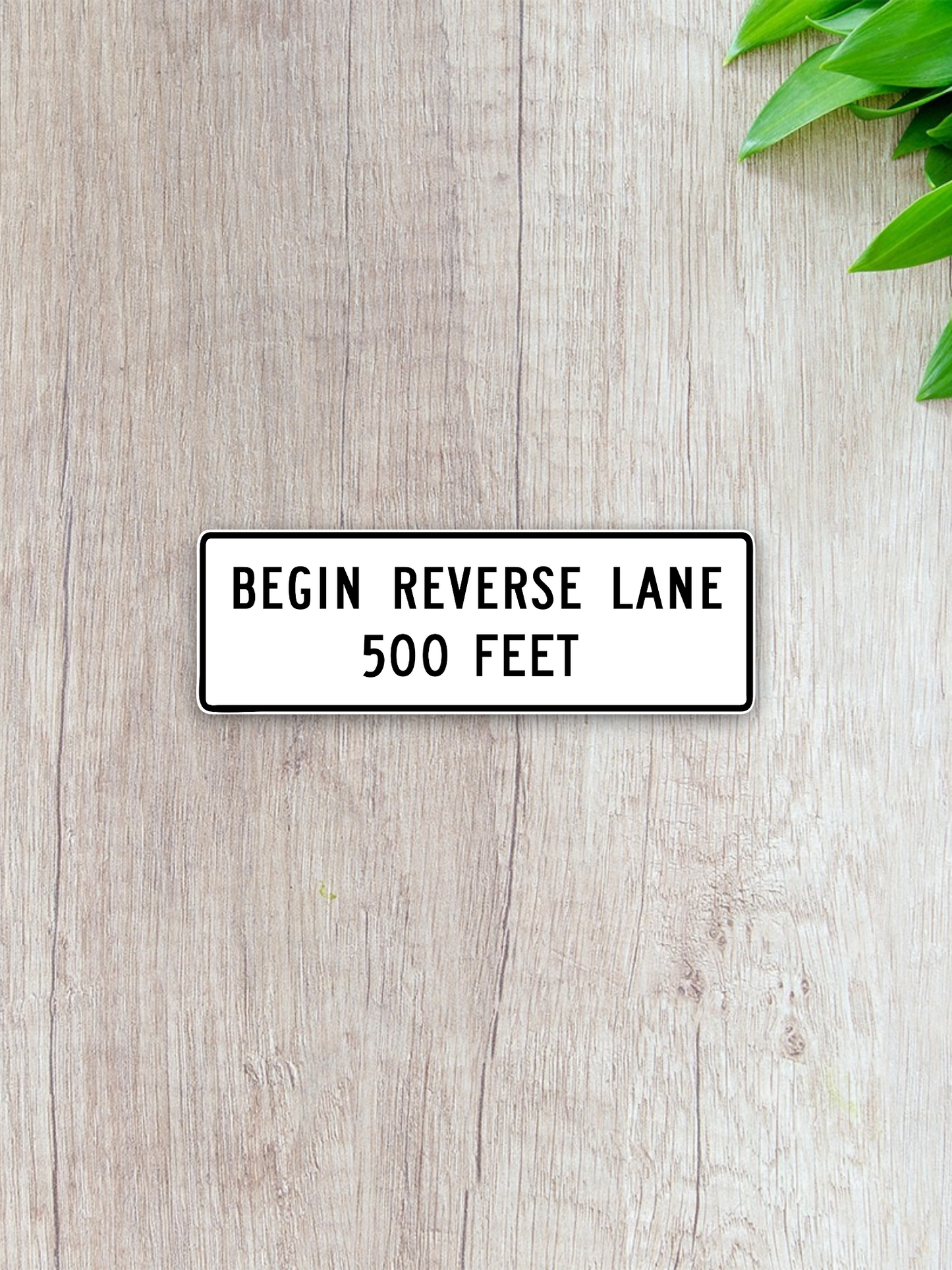 Begin Reverse Lane 500 Feet United States Road Sign Sticker
