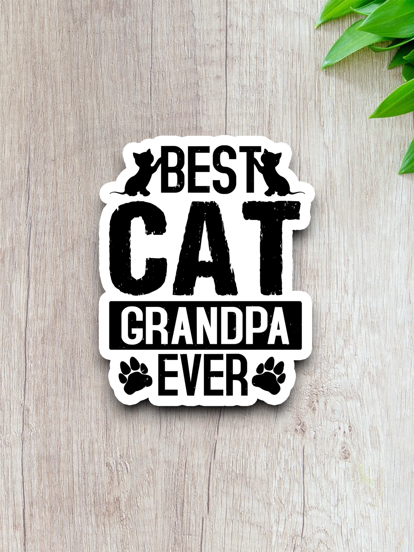 Best Cat Grandpa Ever - Animal Sticker