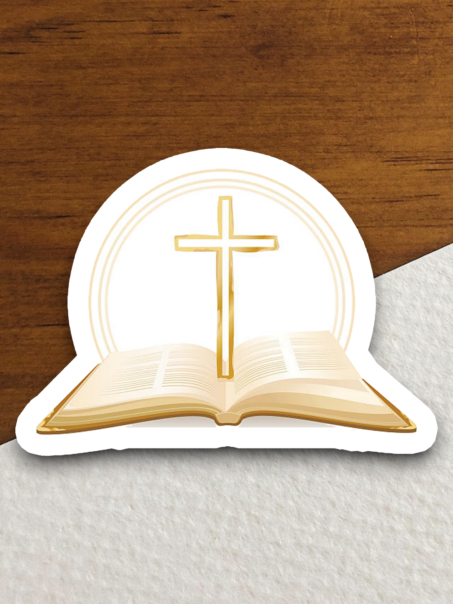 Bible and a Cross Faith Sticker