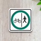 Bicycle and Pedestrian Road Sign Sticker