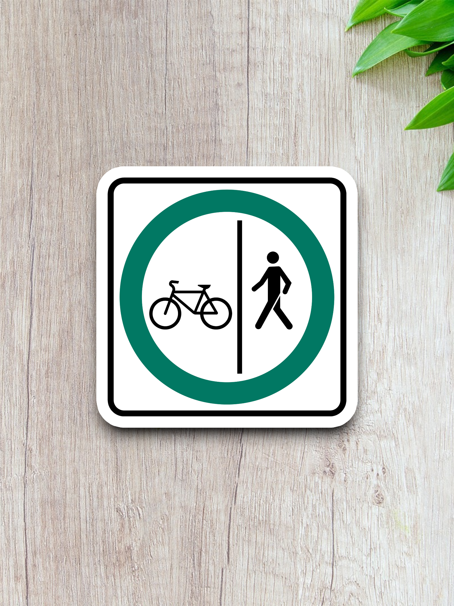 Bicycle and Pedestrian Road Sign Sticker