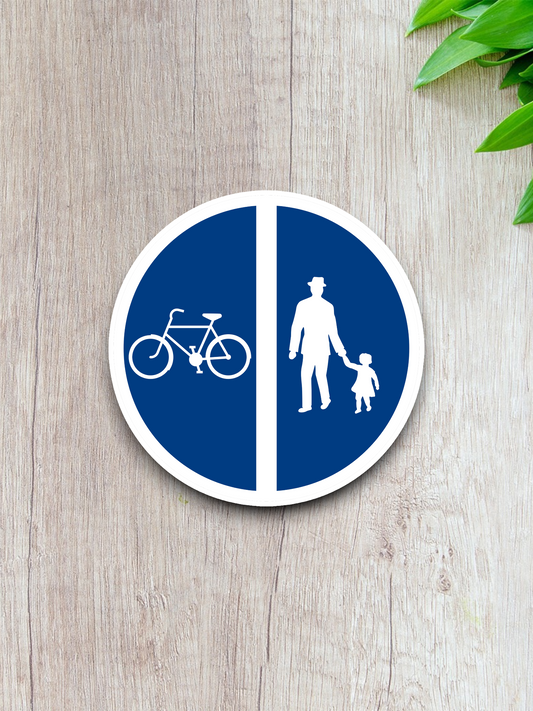 Bicycle and School Crossing Ahead  Road Sign Sticker