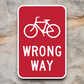 Bicycles wrong way United States Road Sign Sticker