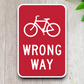 Bicycles wrong way United States Road Sign Sticker