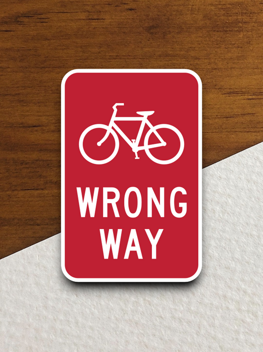 Bicycles Wrong Way Sticker