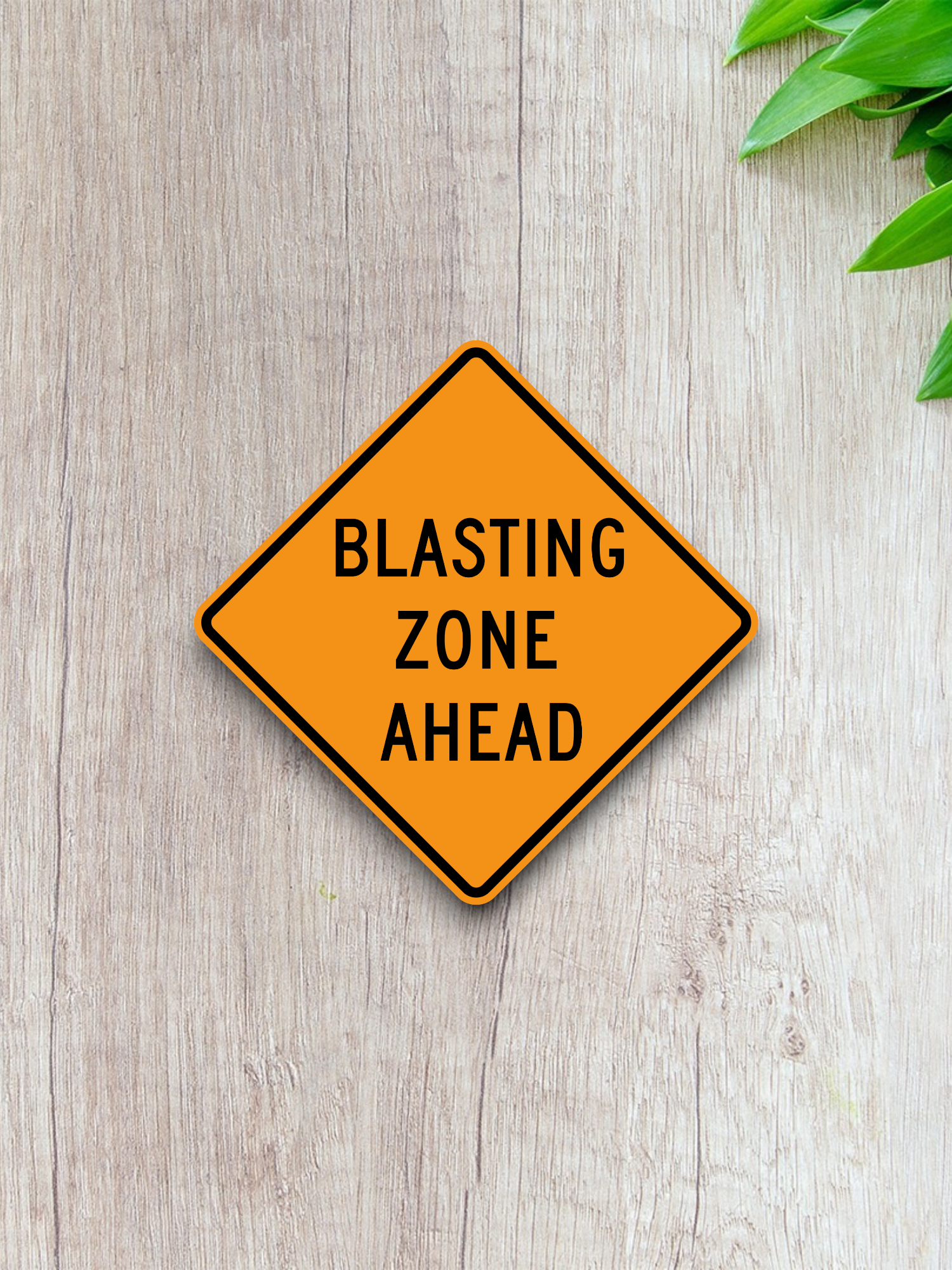 Blasting Zone Ahead Road Sign Sticker