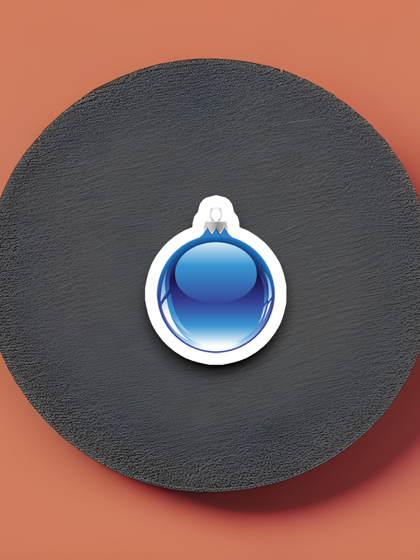 Blue Christmas Ornament Sticker