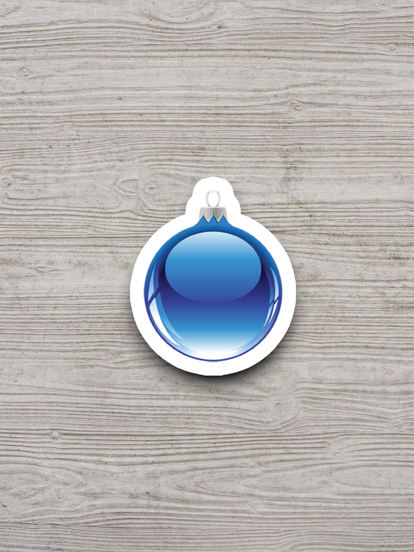 Blue Christmas Ornament Sticker