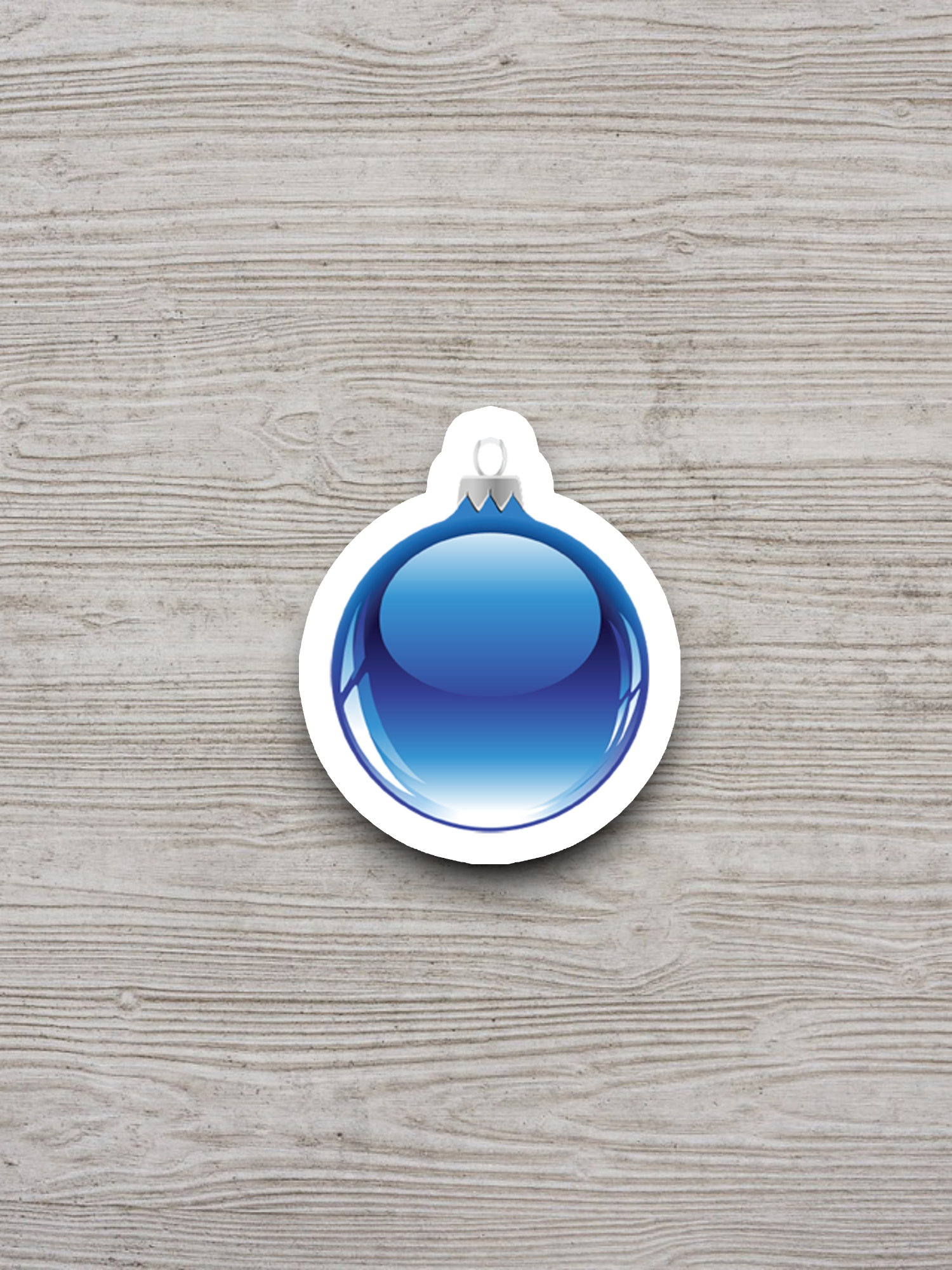 Blue Christmas Ornament Sticker