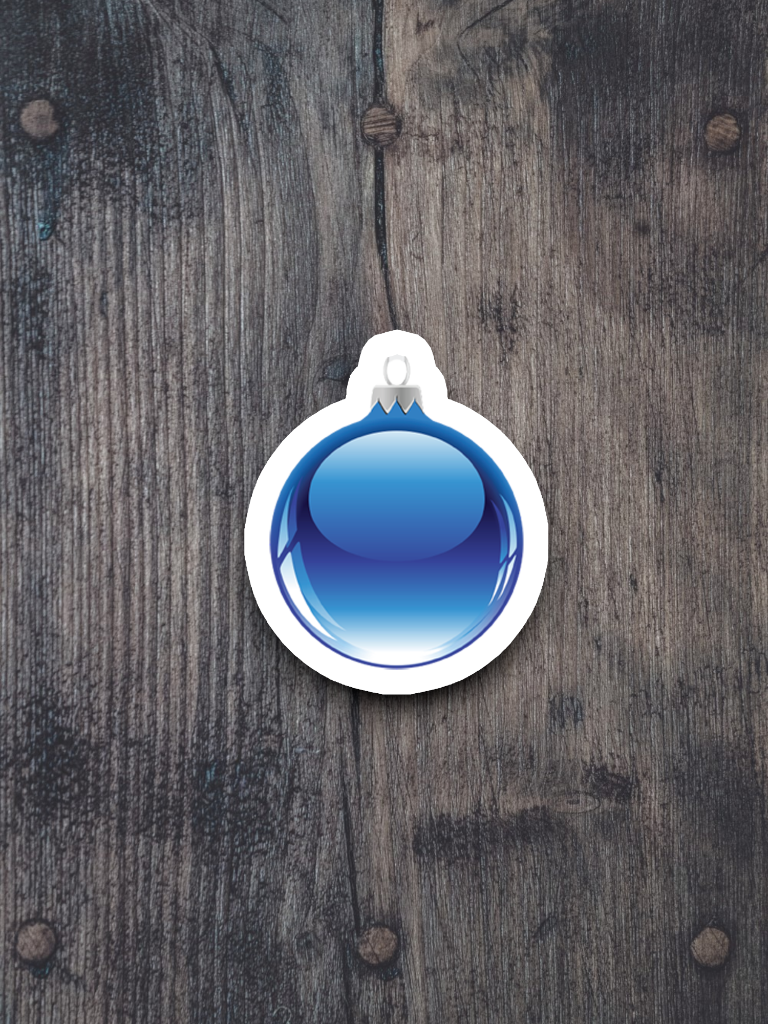 Blue Christmas Ornament Sticker