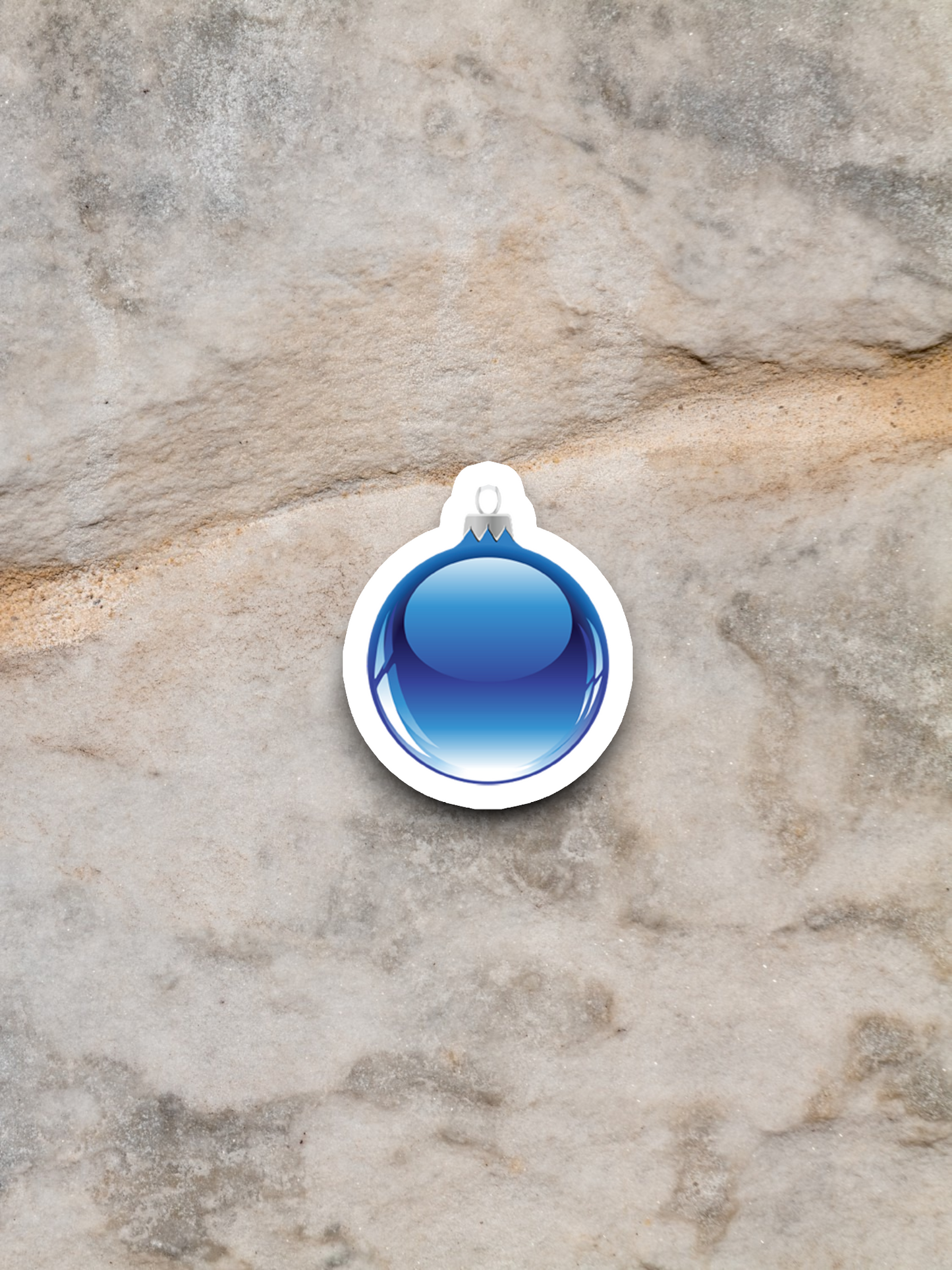 Blue Christmas Ornament Sticker