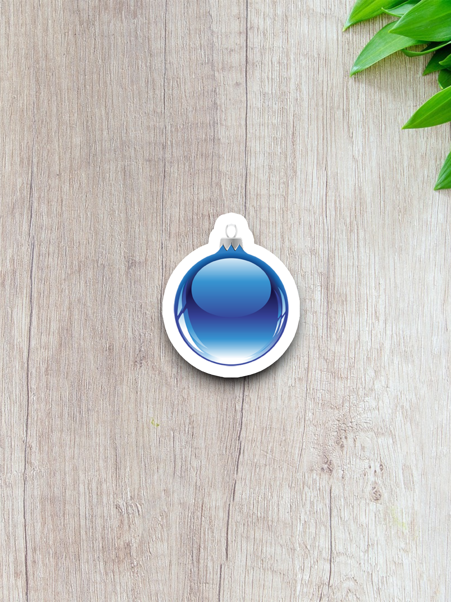 Blue Christmas Ornament Sticker