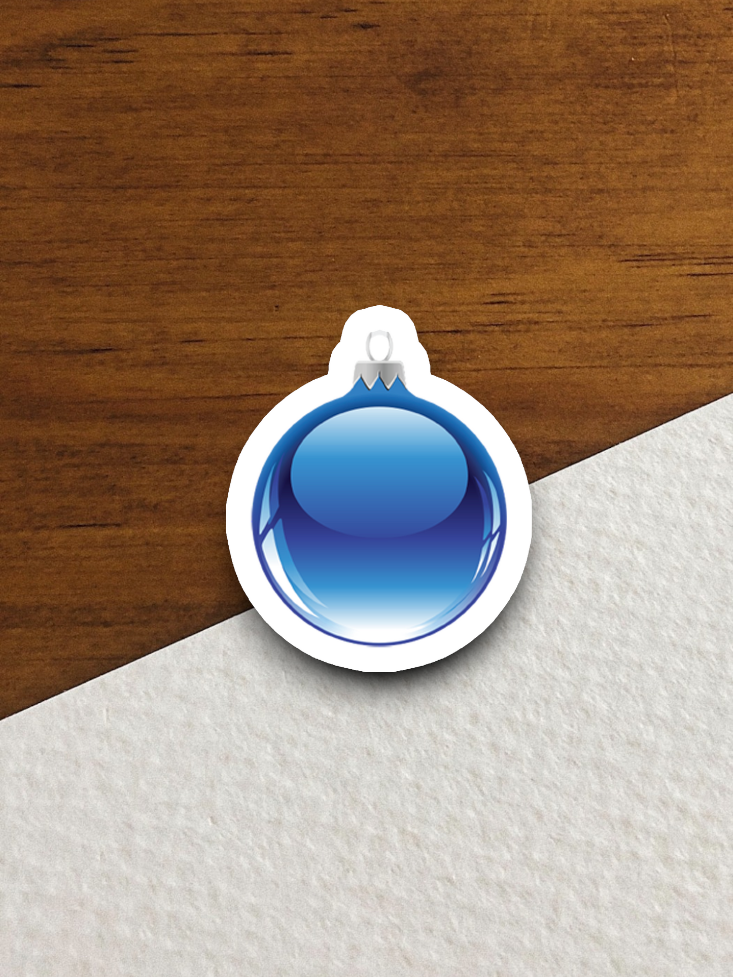 Blue Christmas Ornament Sticker