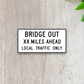 Bridge Out Ahead United States Road Sign Sticker