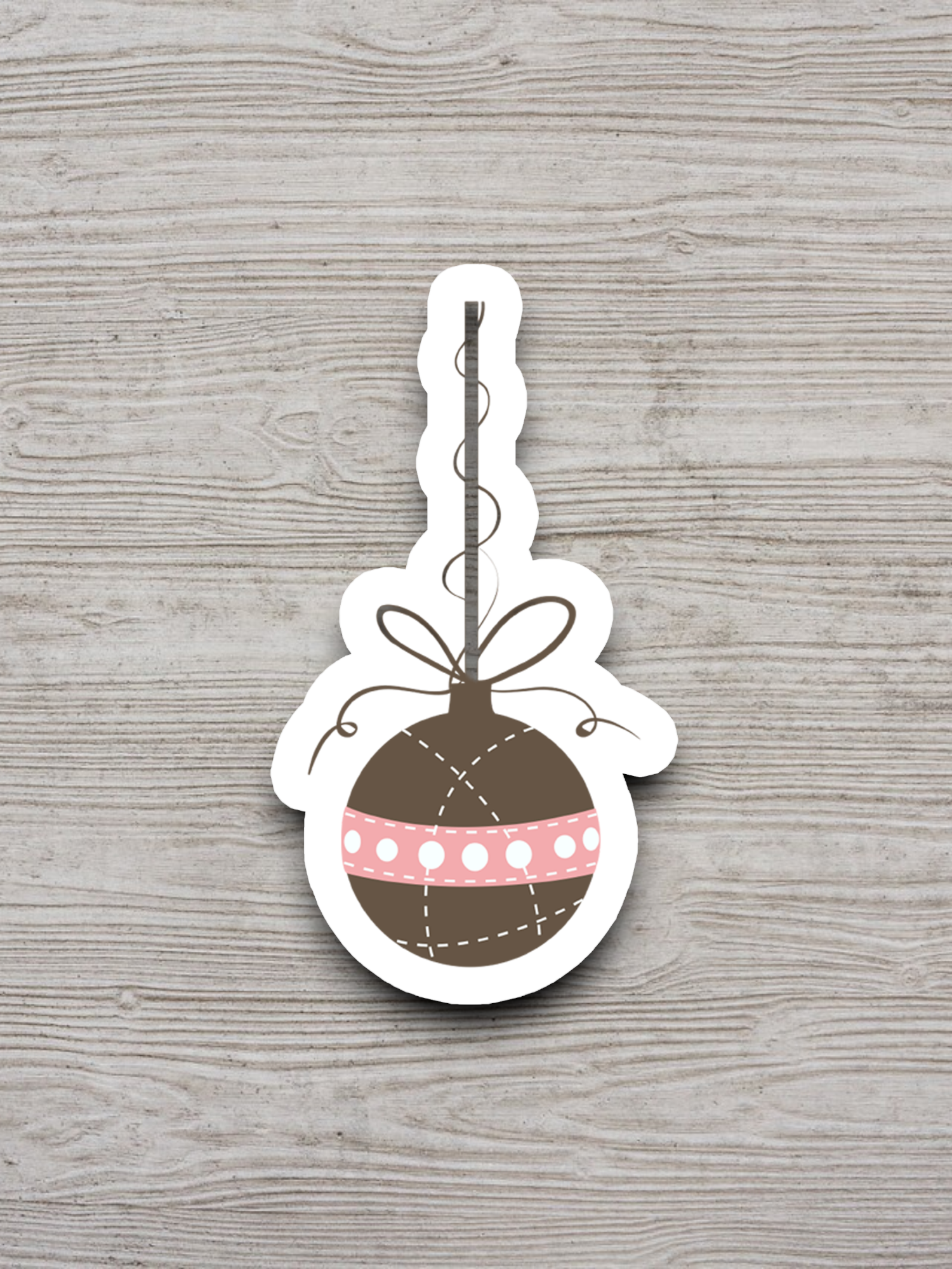 Brown Christmas Ornament Sticker