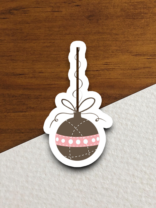 Brown Christmas Ornament Sticker