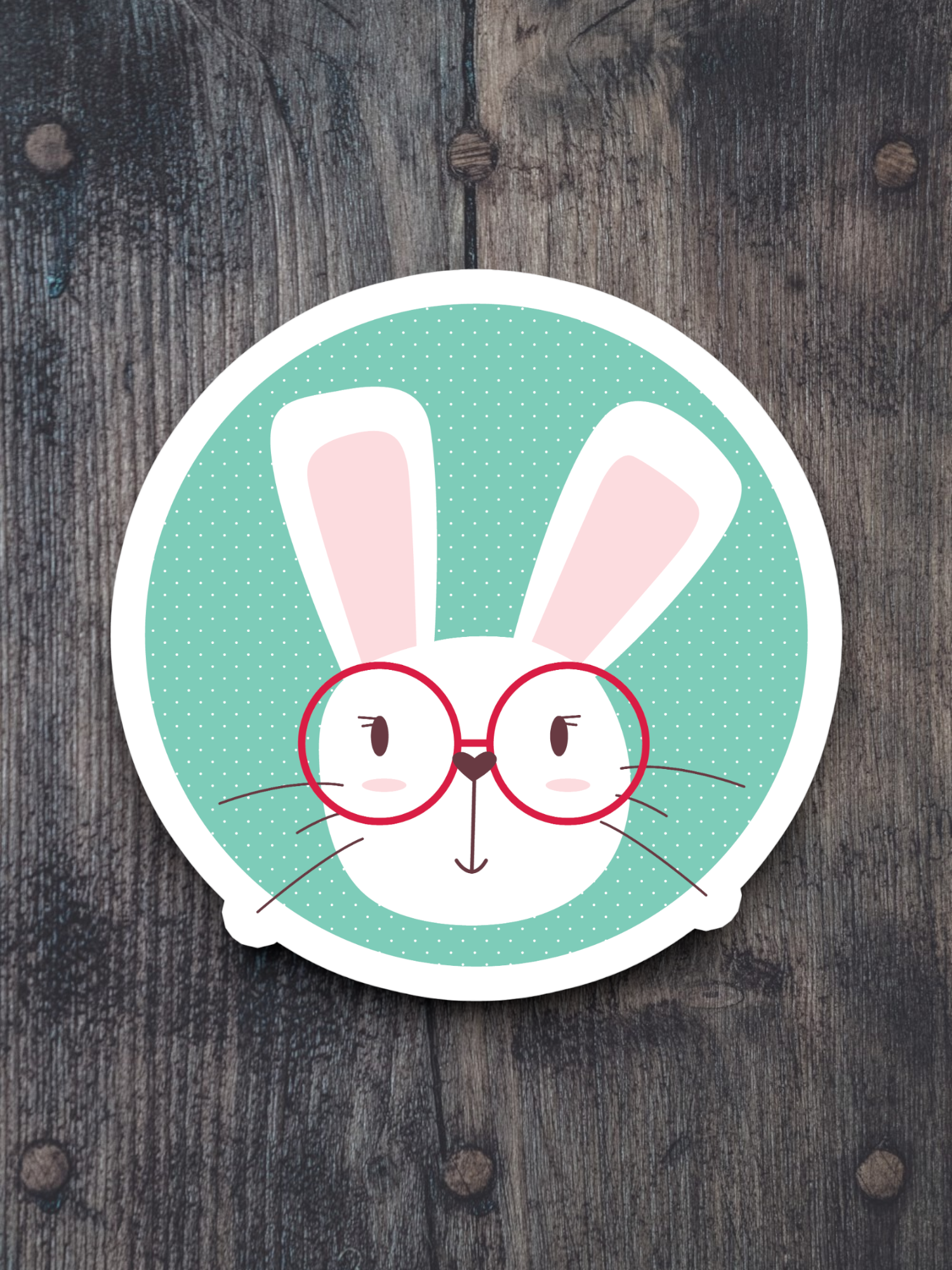 Bunny with Glasses Sticker