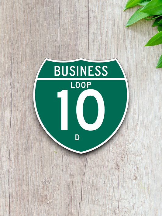 Business Interstate 10-D Texas Road Sign Sticker