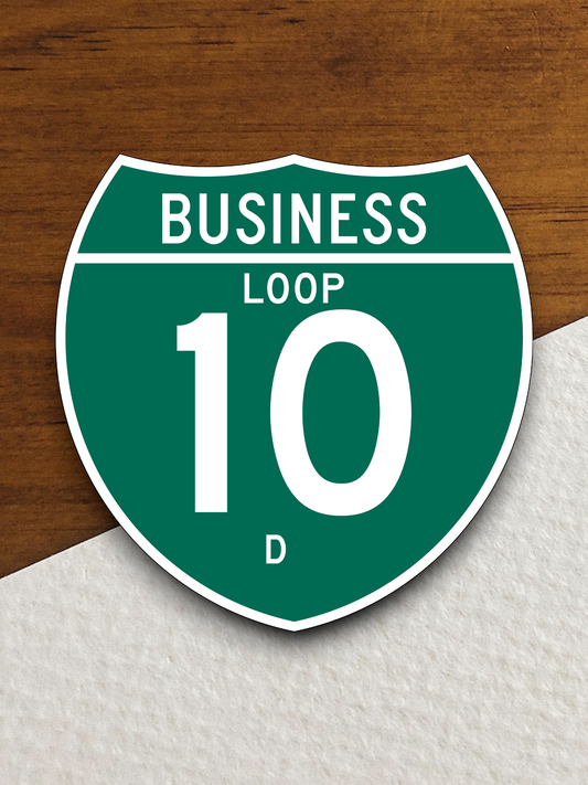 Business Interstate 10-D Texas Road Sign Sticker