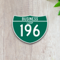 Business Loop 196 Road Sign Sticker