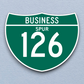 Business Spur 126 Road Sign Sticker