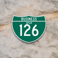 Business Spur 126 Road Sign Sticker