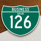 Business Spur 126 Road Sign Sticker