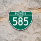 Business Spur 585 Road Sign Sticker