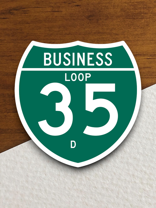 Business Spur Interstate 35-D Texas Road Sign Sticker