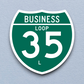 Business Spur Interstate 35-L Texas Road Sign Sticker