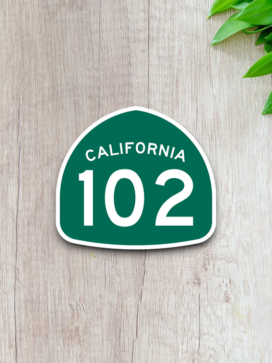 California State Route 102 Road Sign Sticker