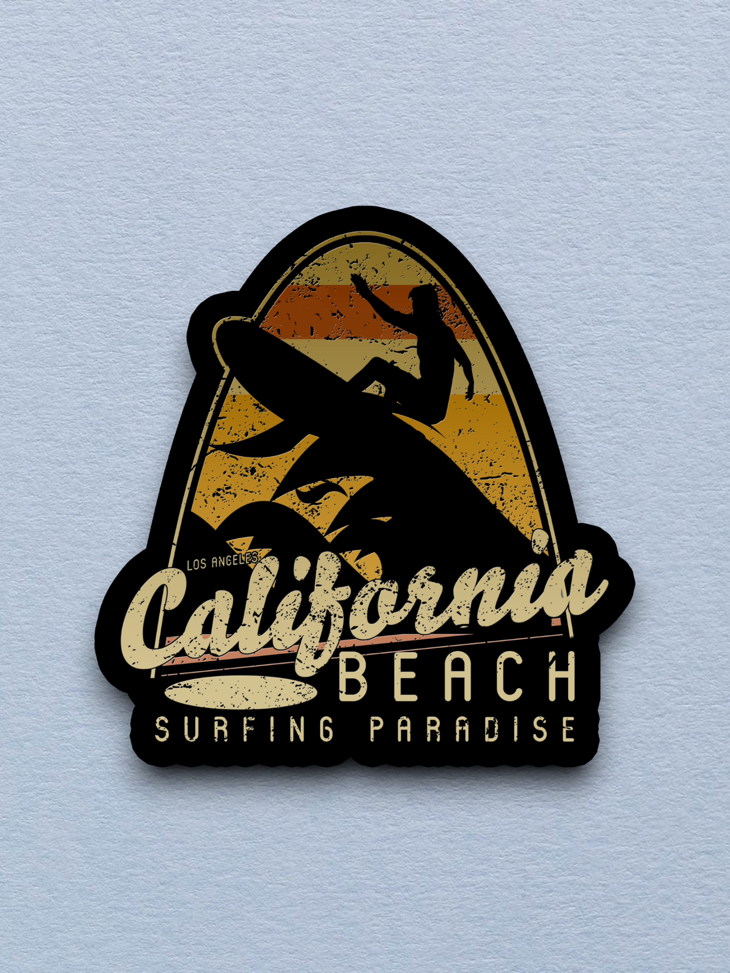 California Beach Surfing Paradise Sticker