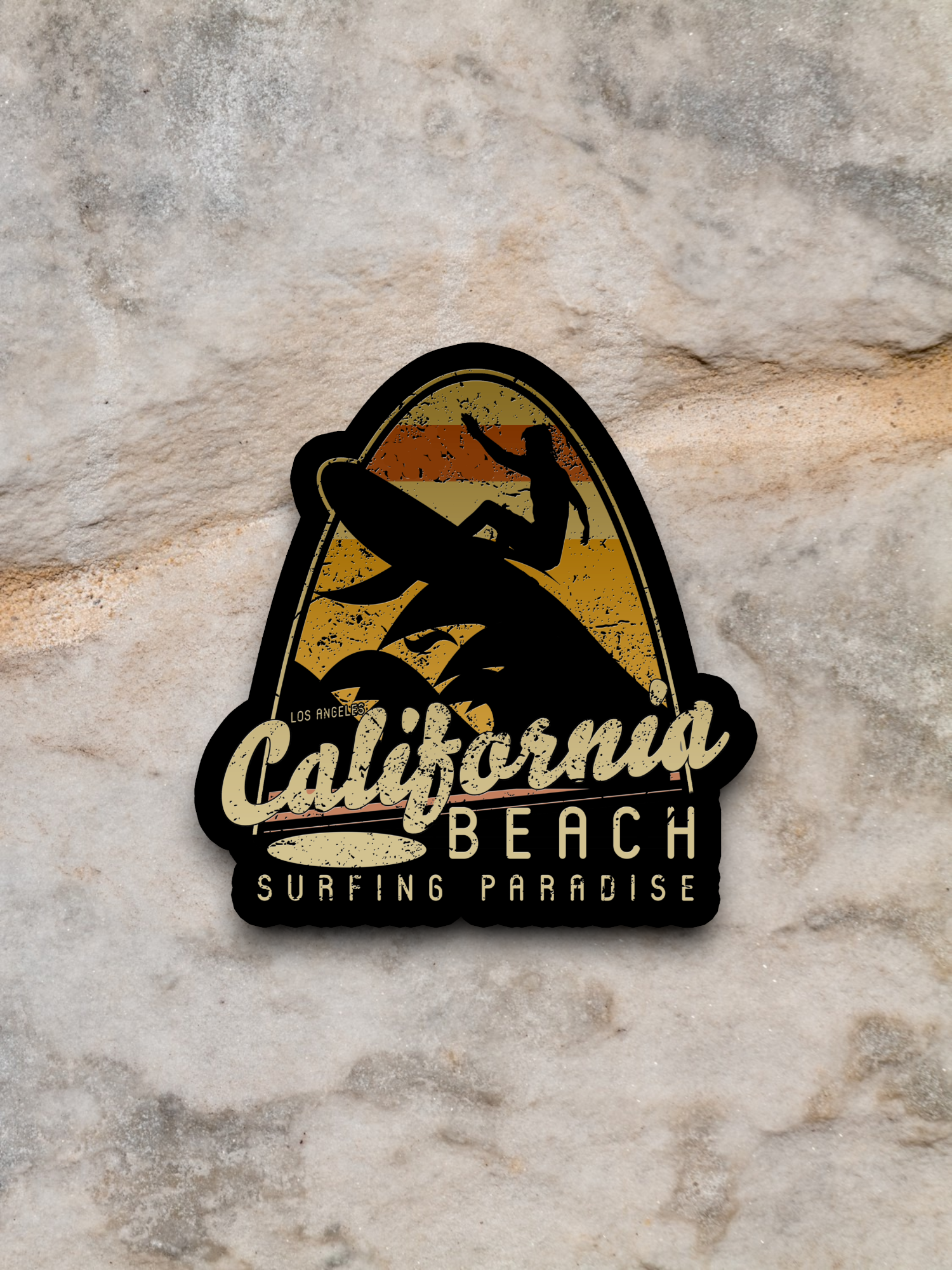 California Beach Surfing Paradise Sticker