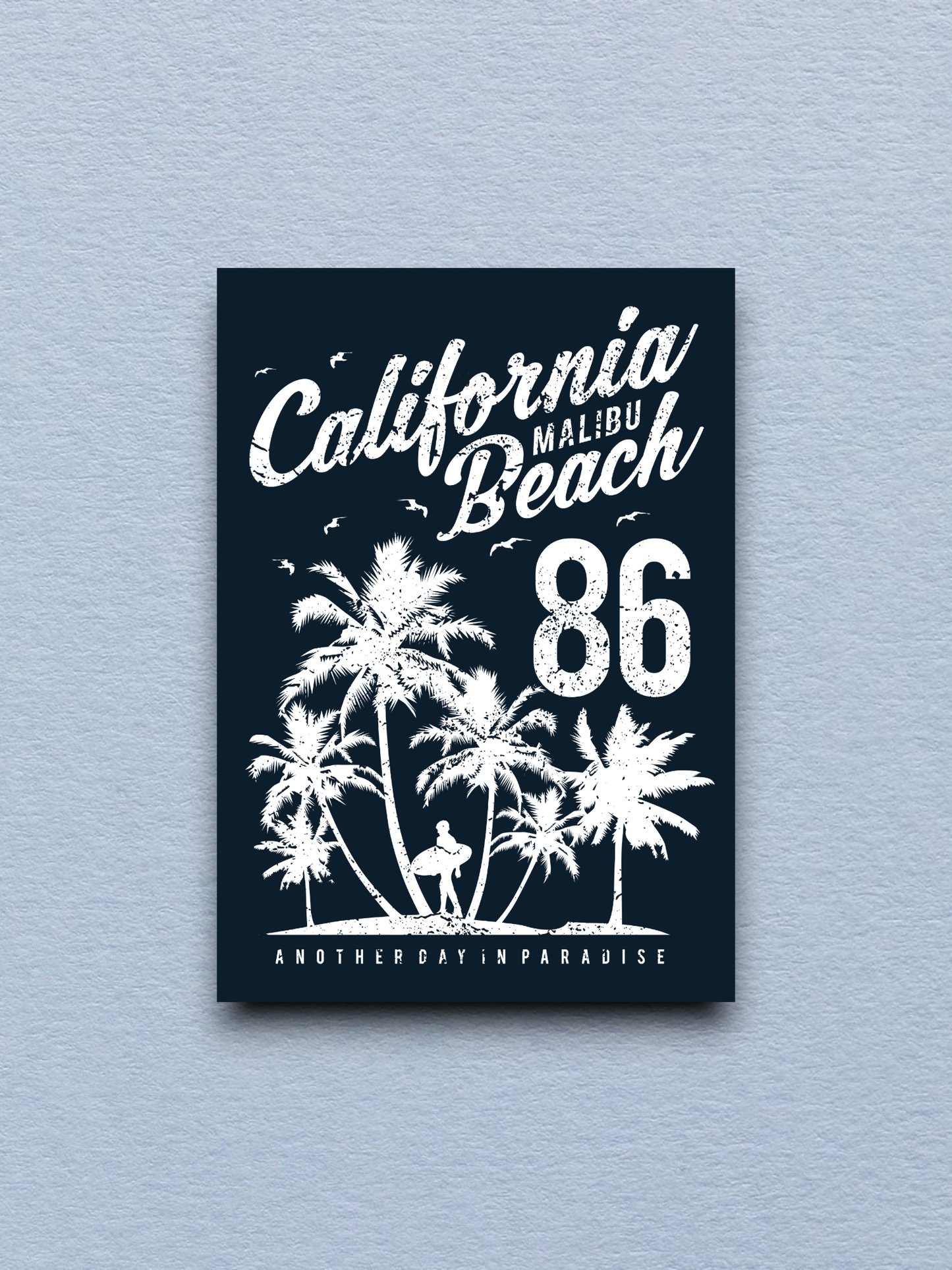 California Malibu Beach and Palm Trees Sticker